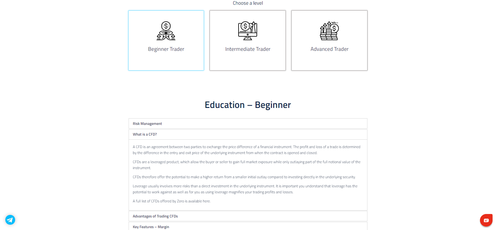 ZERO Markets trader education